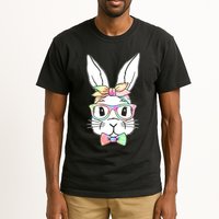 Cute Easter Bunny Pastel Tie Dye Bow Tie Glasses Tall T-Shirt