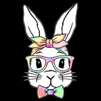 Cute Easter Bunny Pastel Tie Dye Bow Tie Glasses Tall T-Shirt