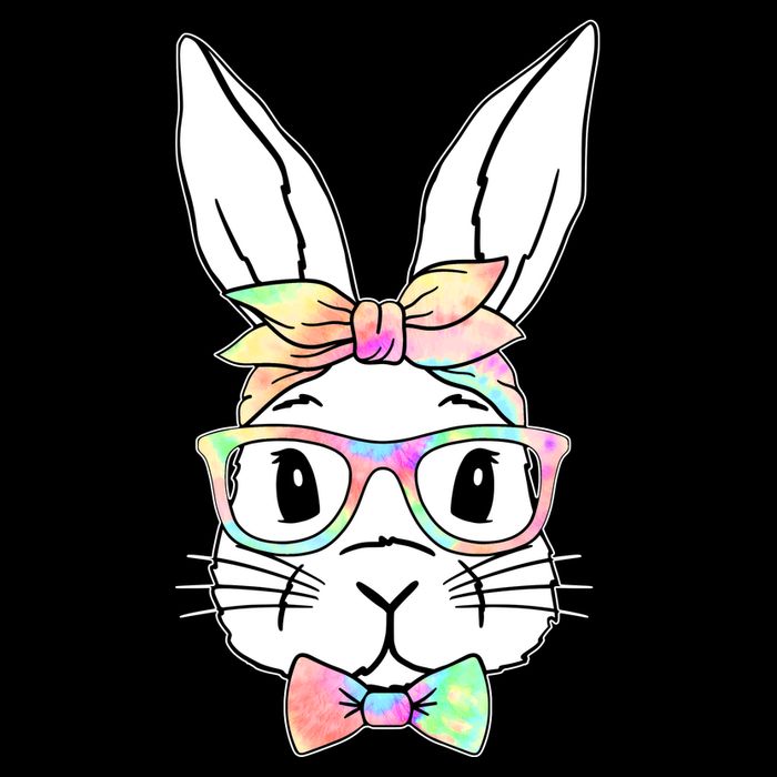 Cute Easter Bunny Pastel Tie Dye Bow Tie Glasses Tall T-Shirt