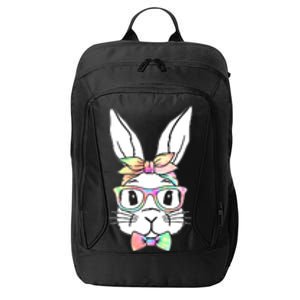 Cute Easter Bunny Pastel Tie Dye Bow Tie Glasses City Backpack