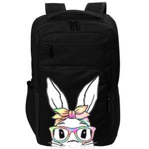 Cute Easter Bunny Pastel Tie Dye Bow Tie Glasses Impact Tech Backpack