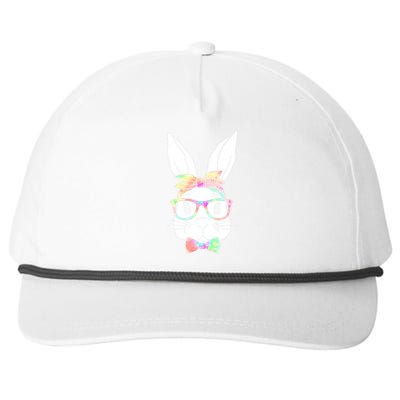 Cute Easter Bunny Pastel Tie Dye Bow Tie Glasses Snapback Five-Panel Rope Hat