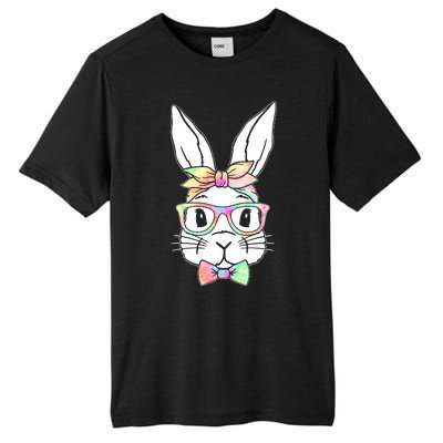 Cute Easter Bunny Pastel Tie Dye Bow Tie Glasses Tall Fusion ChromaSoft Performance T-Shirt