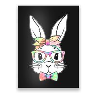 Cute Easter Bunny Pastel Tie Dye Bow Tie Glasses Poster