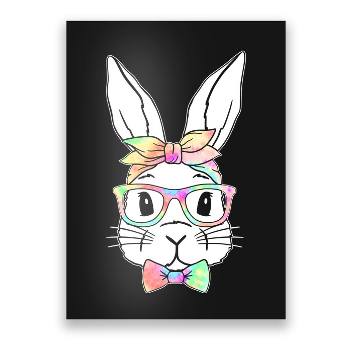 Cute Easter Bunny Pastel Tie Dye Bow Tie Glasses Poster