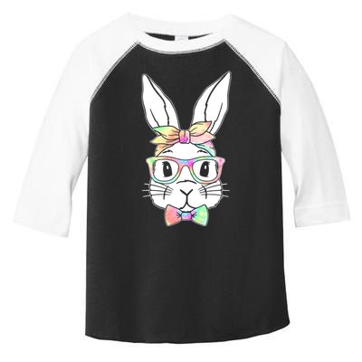 Cute Easter Bunny Pastel Tie Dye Bow Tie Glasses Toddler Fine Jersey T-Shirt