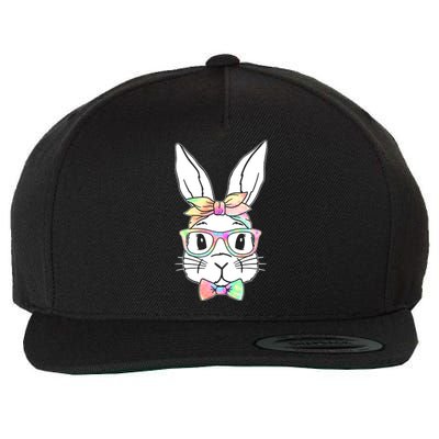 Cute Easter Bunny Pastel Tie Dye Bow Tie Glasses Wool Snapback Cap