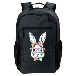 Cute Easter Bunny Pastel Tie Dye Bow Tie Glasses Daily Commute Backpack