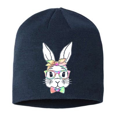 Cute Easter Bunny Pastel Tie Dye Bow Tie Glasses Sustainable Beanie