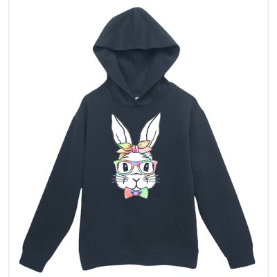 Cute Easter Bunny Pastel Tie Dye Bow Tie Glasses Urban Pullover Hoodie