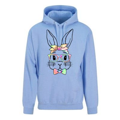 Cute Easter Bunny Pastel Tie Dye Bow Tie Glasses Unisex Surf Hoodie