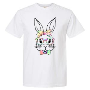 Cute Easter Bunny Pastel Tie Dye Bow Tie Glasses Garment-Dyed Heavyweight T-Shirt