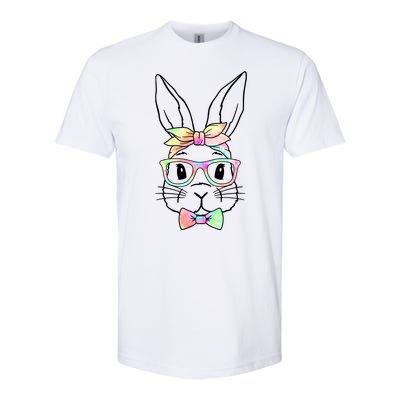 Cute Easter Bunny Pastel Tie Dye Bow Tie Glasses Softstyle® CVC T-Shirt