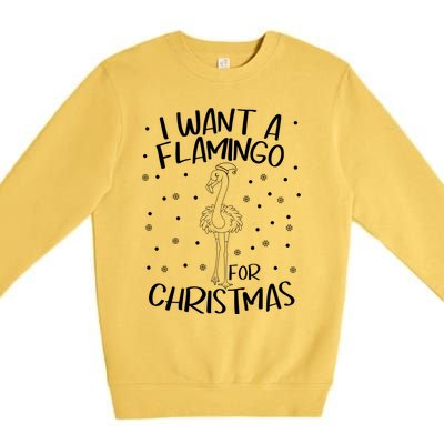 Christmas Exotic Bird Funny Flamazing Flamingo For Christmas Cute Gift Premium Crewneck Sweatshirt