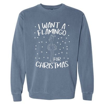 Christmas Exotic Bird Funny Flamazing Flamingo For Christmas Cute Gift Garment-Dyed Sweatshirt