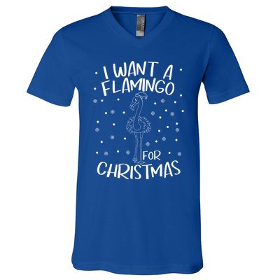 Christmas Exotic Bird Funny Flamazing Flamingo For Christmas Cute Gift V-Neck T-Shirt