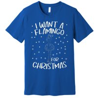 Christmas Exotic Bird Funny Flamazing Flamingo For Christmas Cute Gift Premium T-Shirt