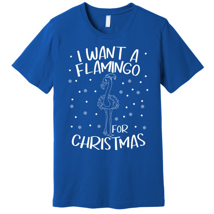 Christmas Exotic Bird Funny Flamazing Flamingo For Christmas Cute Gift Premium T-Shirt