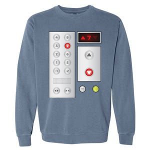 Cool Elevator Buttons Art Funny Funny Lift Halloween Costume Garment-Dyed Sweatshirt