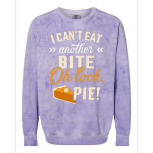 Can't eat bite look pie funny thanksgiving christmas dinner Colorblast Crewneck Sweatshirt