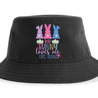 Cute Easter Bunnies No Bunny Loves Me Like Jesus Sustainable Bucket Hat