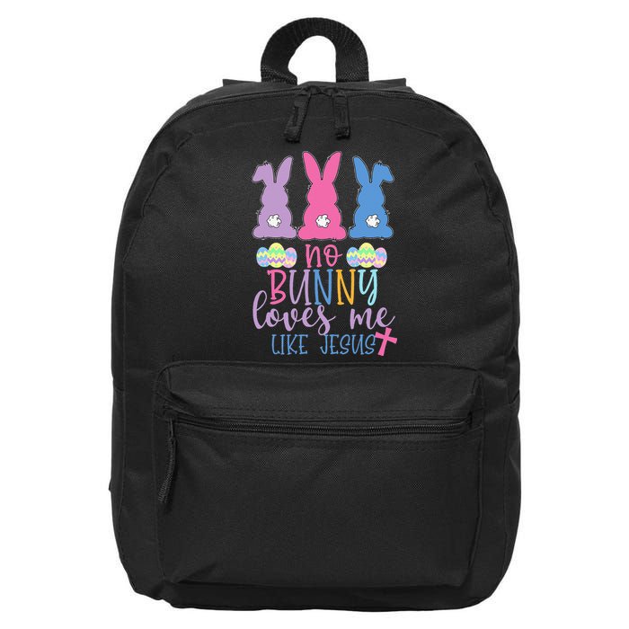 Cute Easter Bunnies No Bunny Loves Me Like Jesus 16 in Basic Backpack