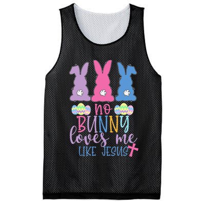 Cute Easter Bunnies No Bunny Loves Me Like Jesus Mesh Reversible Basketball Jersey Tank