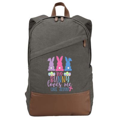 Cute Easter Bunnies No Bunny Loves Me Like Jesus Cotton Canvas Backpack