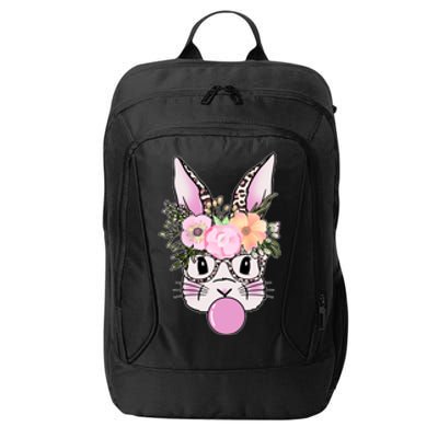 Cute Easter Bunny With Flower Crown And Bubblegum City Backpack