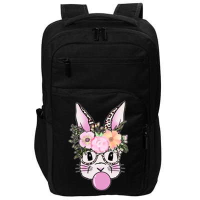 Cute Easter Bunny With Flower Crown And Bubblegum Impact Tech Backpack