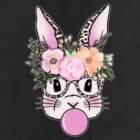 Cute Easter Bunny With Flower Crown And Bubblegum Adult Drive Performance Visor