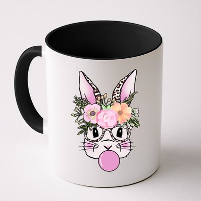 Cute Easter Bunny With Flower Crown And Bubblegum Mug