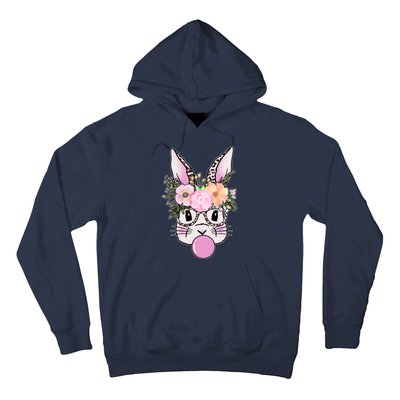 Cute Easter Bunny With Flower Crown And Bubblegum Hoodie