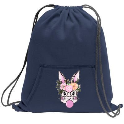 Cute Easter Bunny With Flower Crown And Bubblegum Sweatshirt Cinch Pack Bag