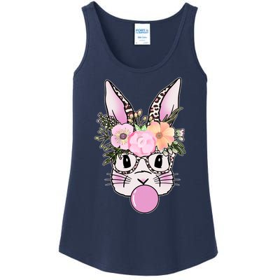 Cute Easter Bunny With Flower Crown And Bubblegum Ladies Essential Tank