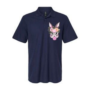 Cute Easter Bunny With Flower Crown And Bubblegum Softstyle Adult Sport Polo