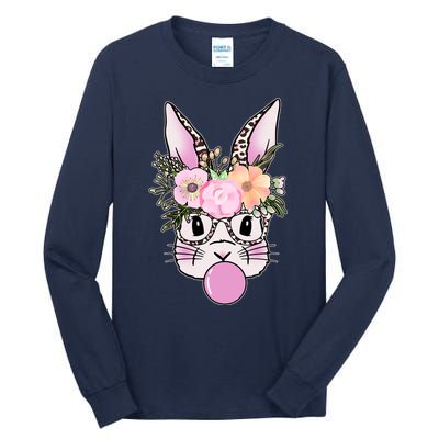 Cute Easter Bunny With Flower Crown And Bubblegum Tall Long Sleeve T-Shirt