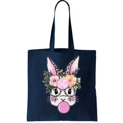 Cute Easter Bunny With Flower Crown And Bubblegum Tote Bag