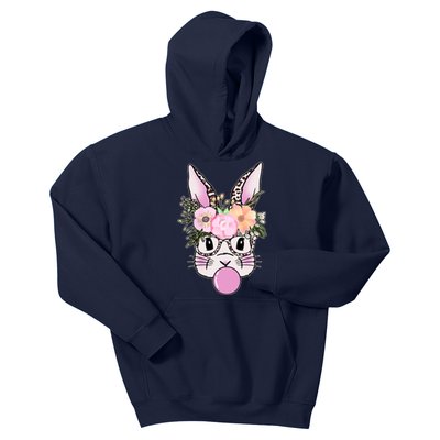 Cute Easter Bunny With Flower Crown And Bubblegum Kids Hoodie