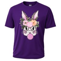 Cute Easter Bunny With Flower Crown And Bubblegum Cooling Performance Crew T-Shirt