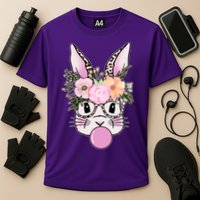 Cute Easter Bunny With Flower Crown And Bubblegum Cooling Performance Crew T-Shirt