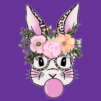 Cute Easter Bunny With Flower Crown And Bubblegum Cooling Performance Crew T-Shirt