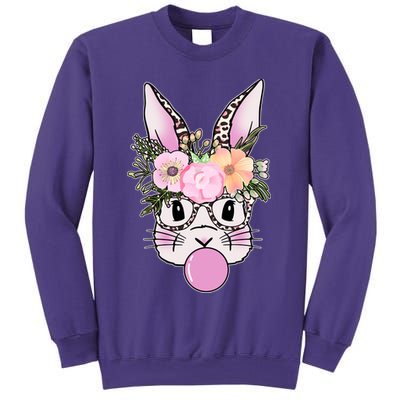Cute Easter Bunny With Flower Crown And Bubblegum Sweatshirt
