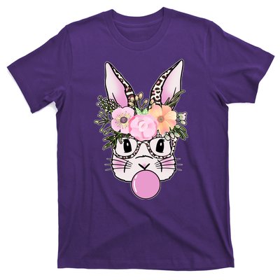 Cute Easter Bunny With Flower Crown And Bubblegum T-Shirt