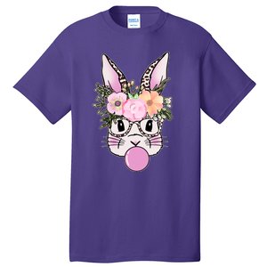 Cute Easter Bunny With Flower Crown And Bubblegum Tall T-Shirt