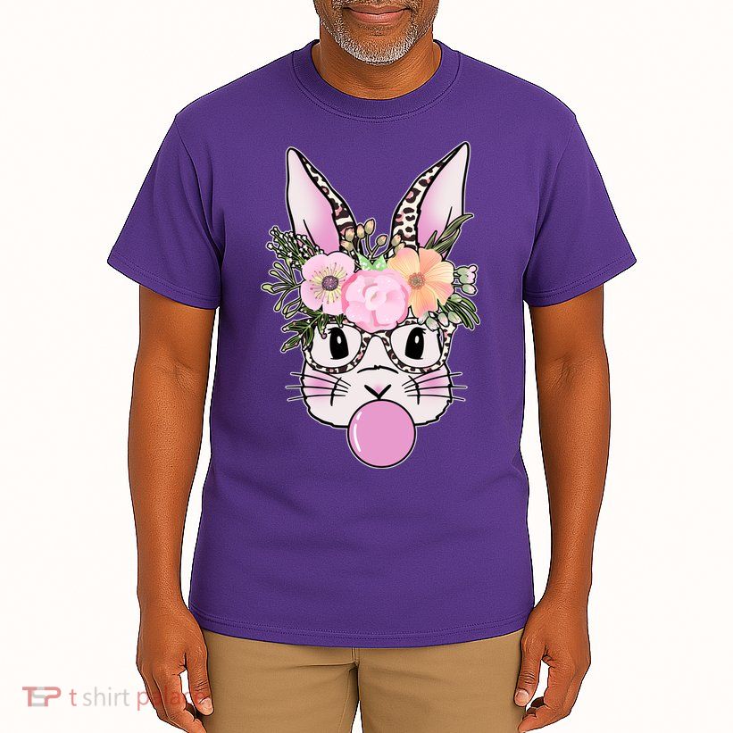 Cute Easter Bunny With Flower Crown And Bubblegum Tall T-Shirt