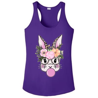 Cute Easter Bunny With Flower Crown And Bubblegum Ladies PosiCharge Competitor Racerback Tank