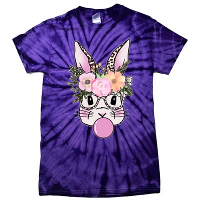 Cute Easter Bunny With Flower Crown And Bubblegum Tie-Dye T-Shirt