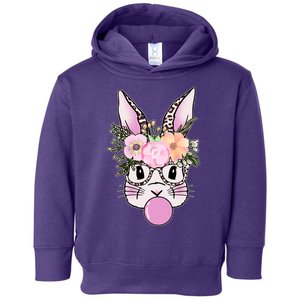 Cute Easter Bunny With Flower Crown And Bubblegum Toddler Hoodie