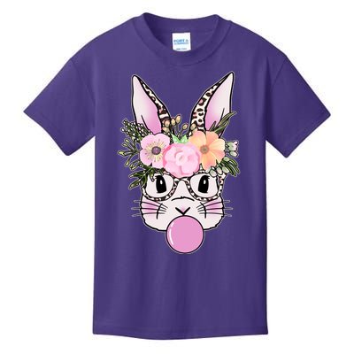 Cute Easter Bunny With Flower Crown And Bubblegum Kids T-Shirt